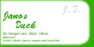 janos duck business card